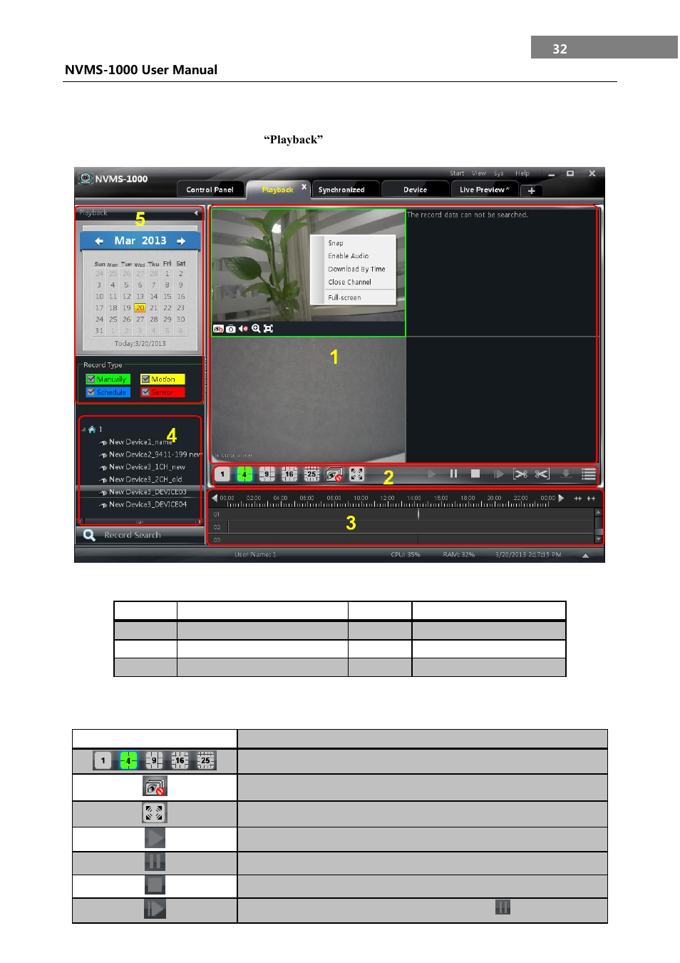 Playback management, 7 playback management | COP-USA NVMS 1000 User Manual | Page 35 / 55