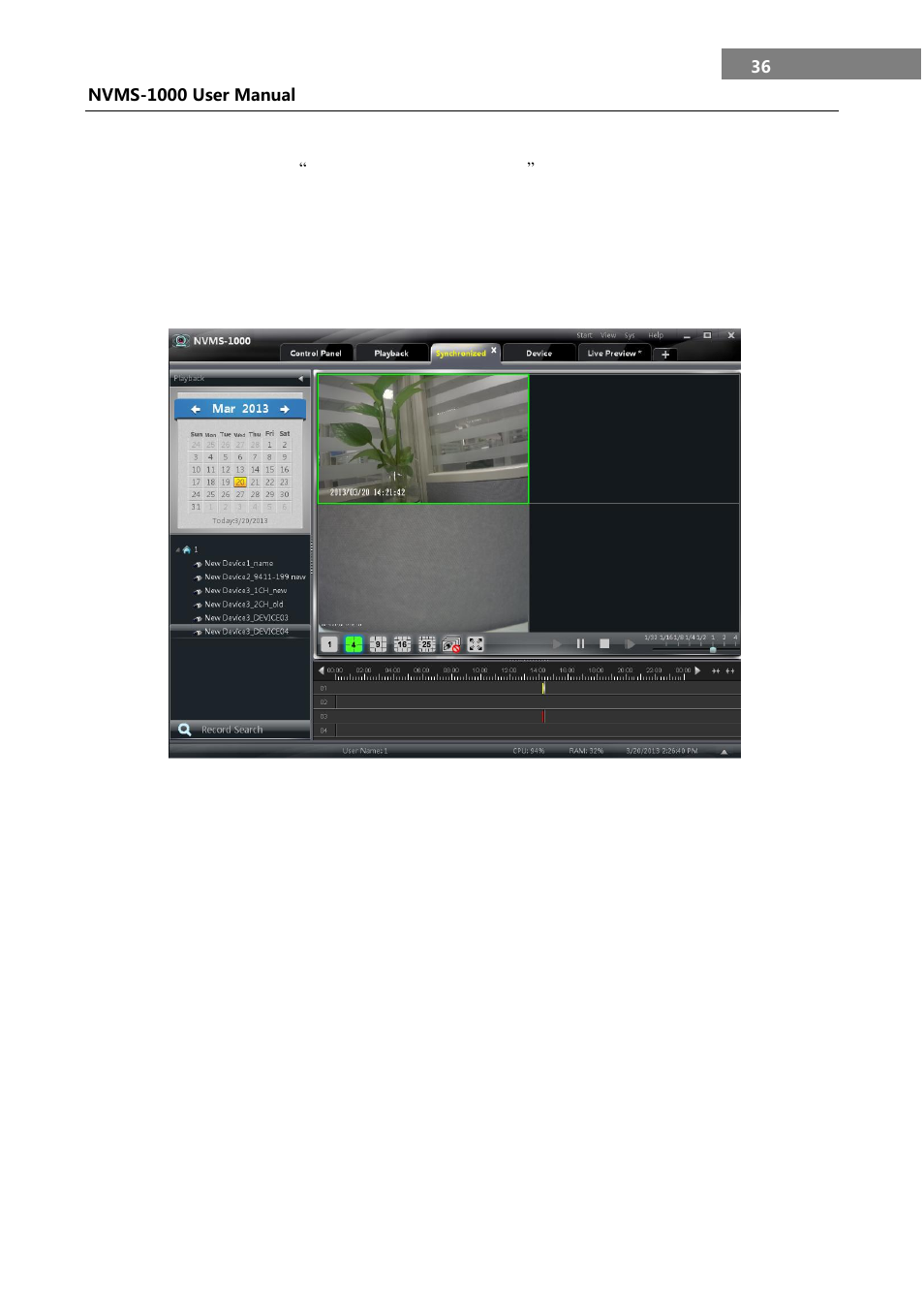 Synchronized playback, 7 synchronized playback | COP-USA NVMS 1000 User Manual | Page 39 / 55