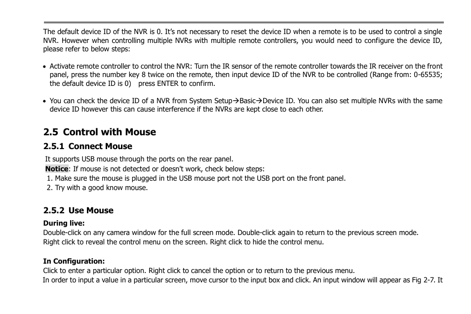 5 control with mouse, 1 connect mouse, 2 use mouse | COP-USA NVR2816NE-L User Manual | Page 16 / 91