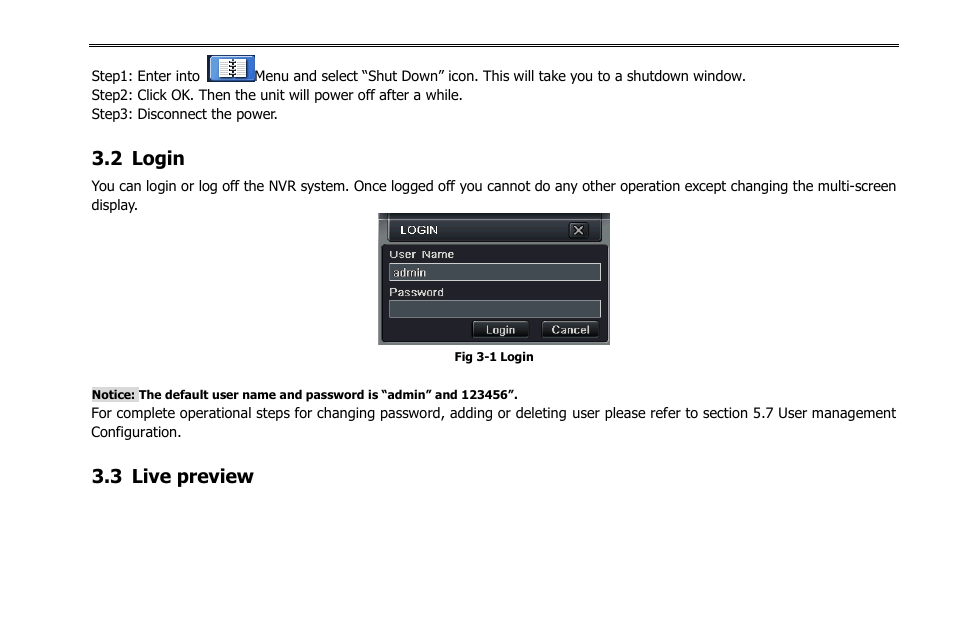 2 login, 3 live preview | COP-USA NVR2816NE-L User Manual | Page 19 / 91