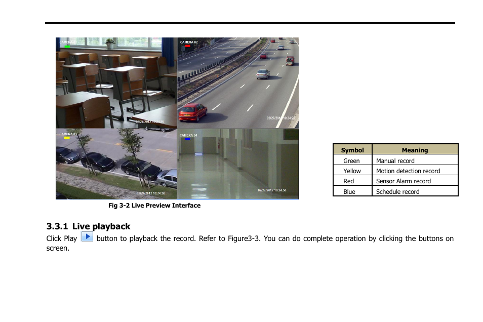 1 live playback | COP-USA NVR2816NE-L User Manual | Page 20 / 91