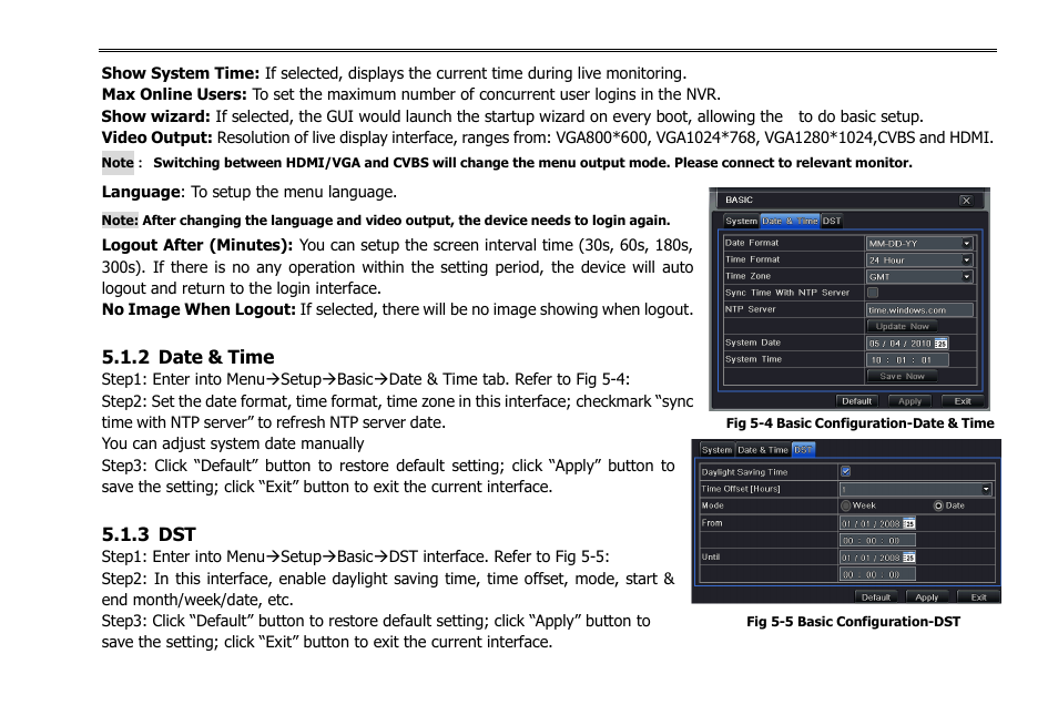 2 date & time, 3 dst | COP-USA NVR2816NE-L User Manual | Page 26 / 91