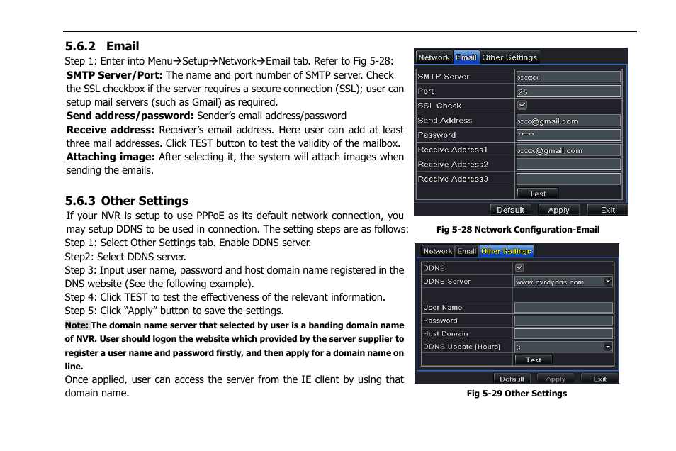 2 email, 3 other settings | COP-USA NVR2816NE-L User Manual | Page 39 / 91