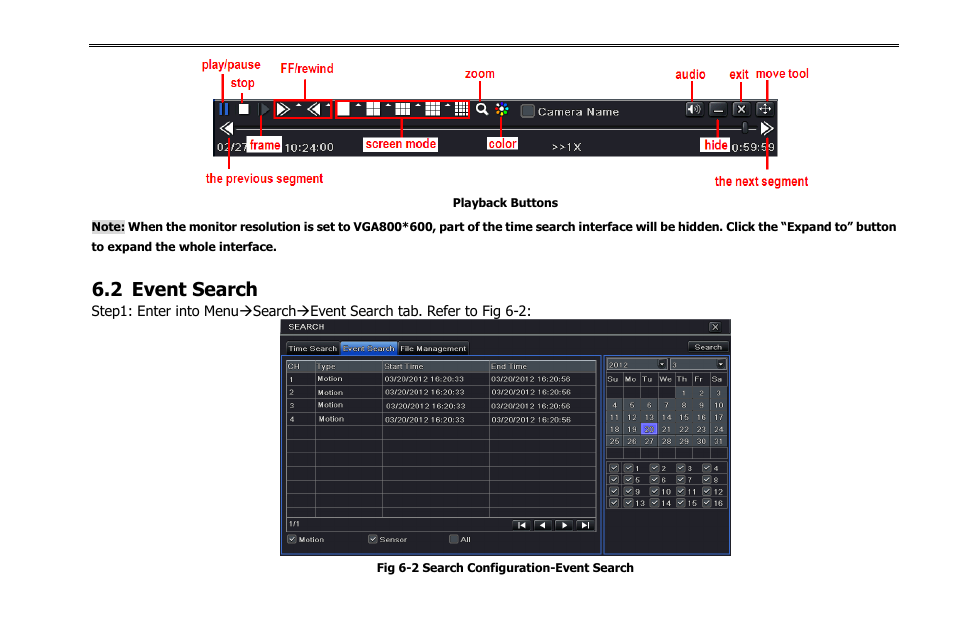 2 event search | COP-USA NVR2816NE-L User Manual | Page 45 / 91