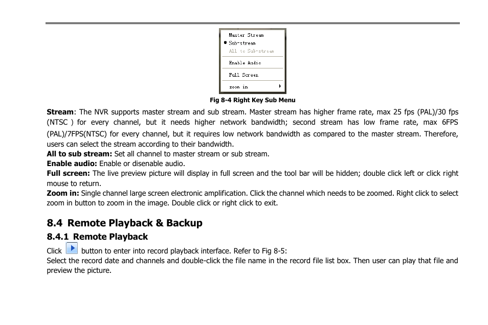 4 remote playback & backup, 1 remote playback | COP-USA NVR2816NE-L User Manual | Page 59 / 91