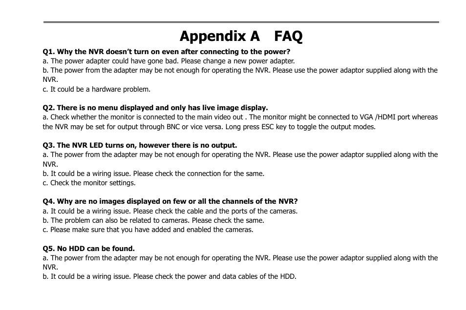 Appendix a faq | COP-USA NVR2816NE-L User Manual | Page 81 / 91