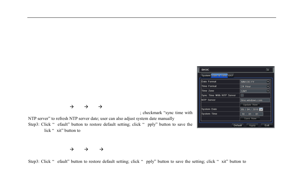 2 date & time, 3 dst | COP-USA DVR2304SE-B User Manual | Page 25 / 108