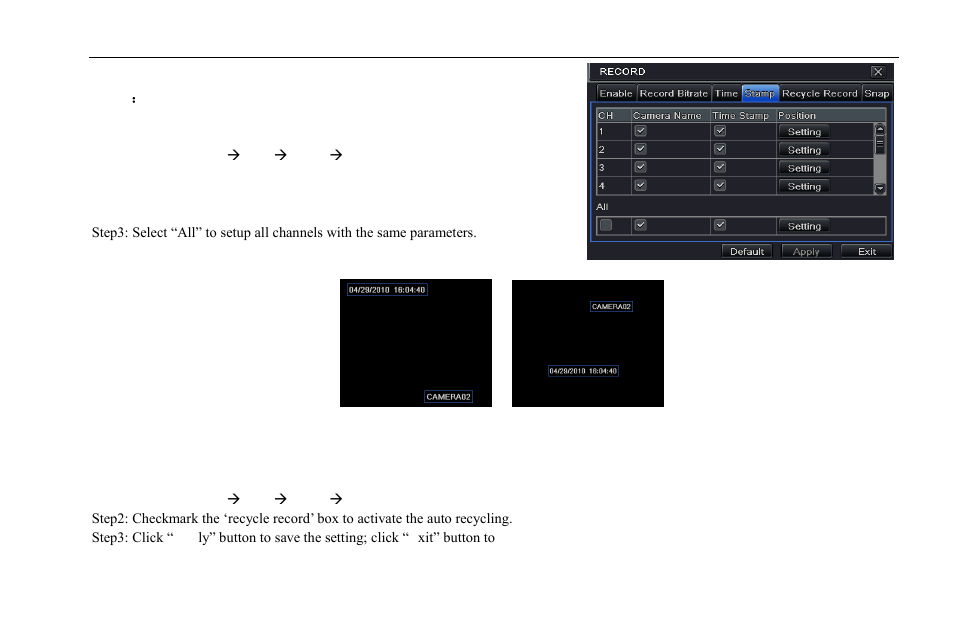 4 stamp, 5 recycle record | COP-USA DVR2304SE-B User Manual | Page 31 / 108