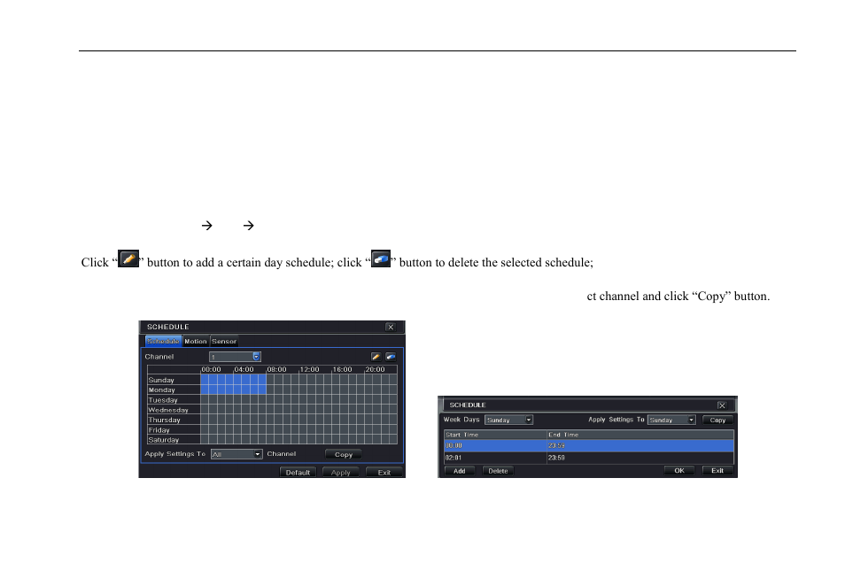 6 snap, 4 schedule configuration, 1 schedule | COP-USA DVR2304SE-B User Manual | Page 32 / 108