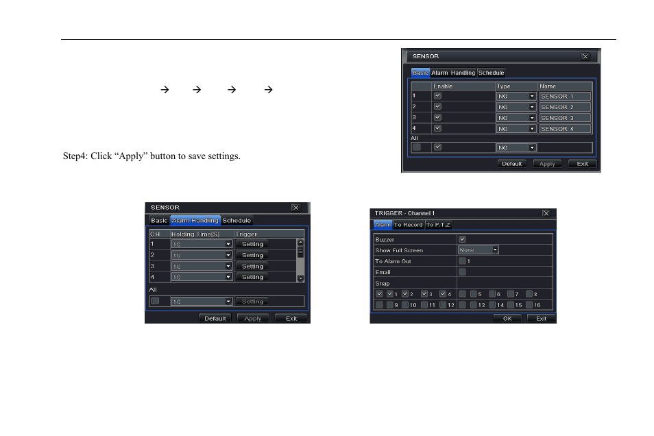 1 sensor | COP-USA DVR2304SE-B User Manual | Page 34 / 108