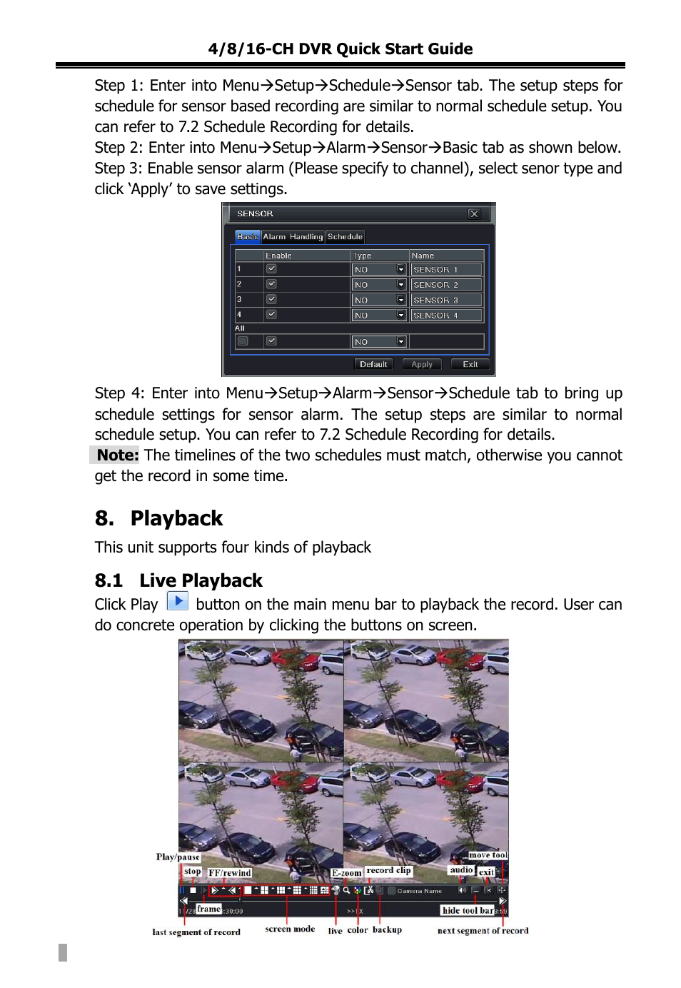 Playback | COP-USA DVR16HEC-960 User Manual | Page 120 / 124