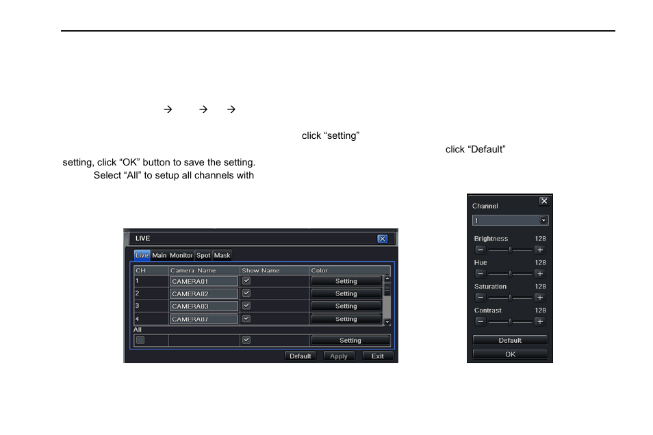 2 live configuration | COP-USA DVR16HEC-960 User Manual | Page 26 / 124