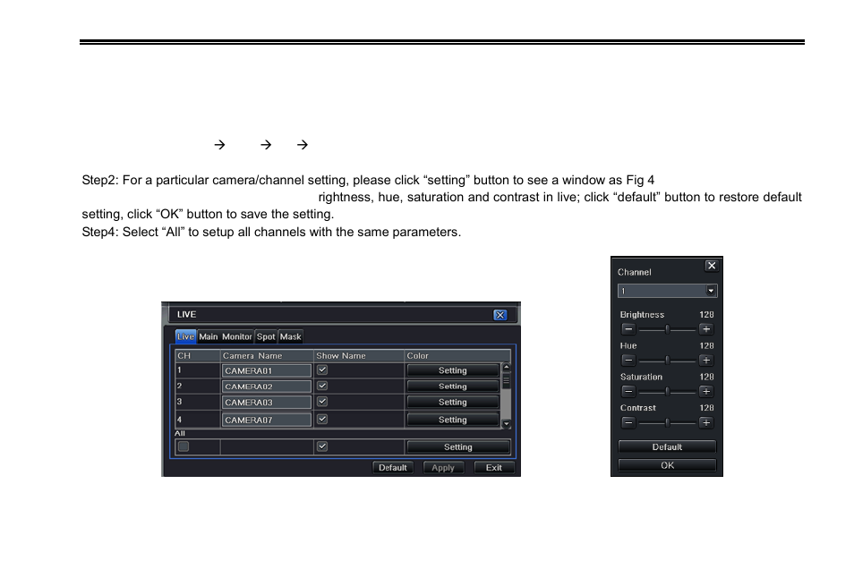 2 live configuration | COP-USA DVR2308SE-SL User Manual | Page 25 / 120