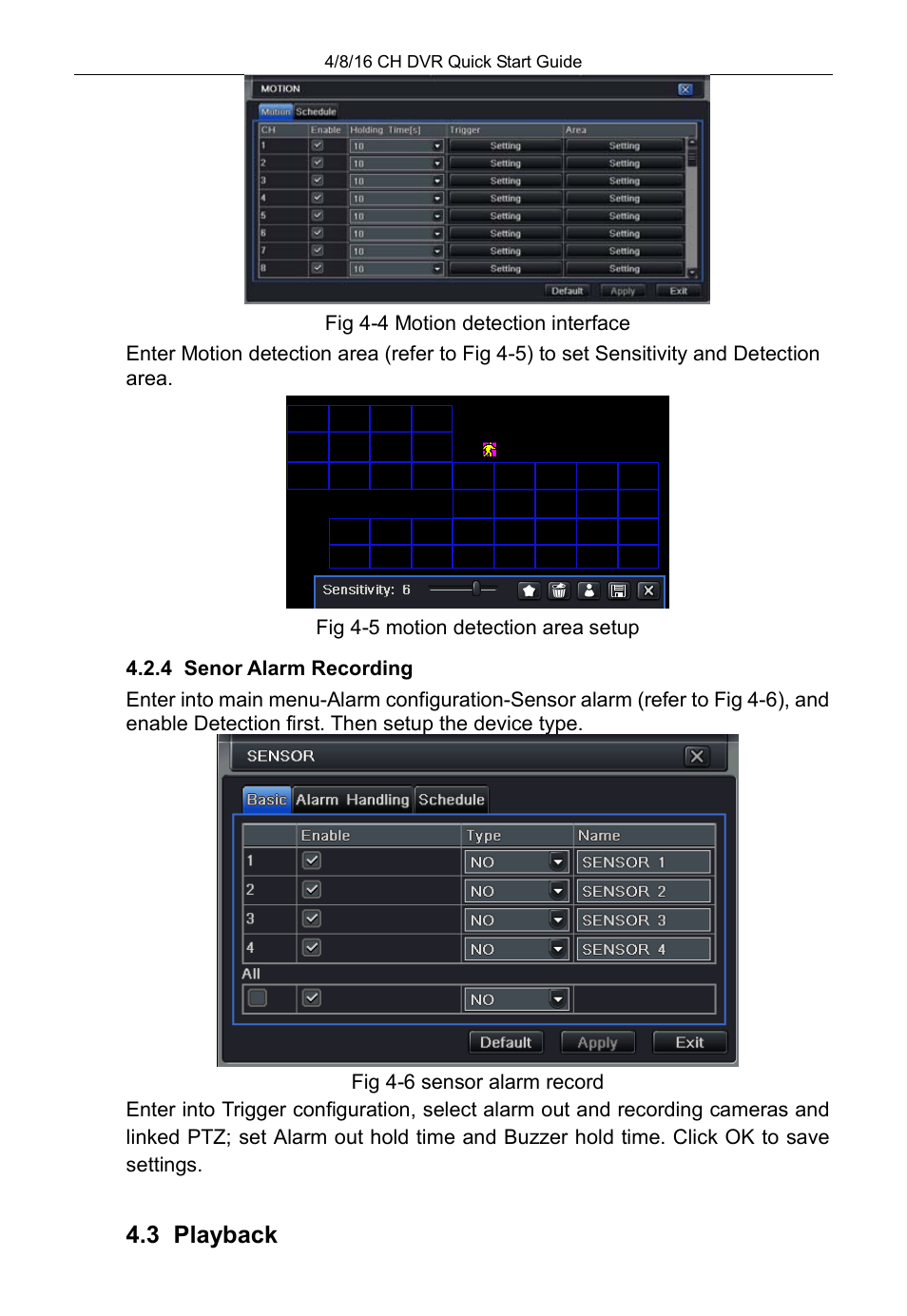 Fig 4-6 sensor alarm record | COP-USA DVRHD-16D1-HDMI User Manual | Page 120 / 124