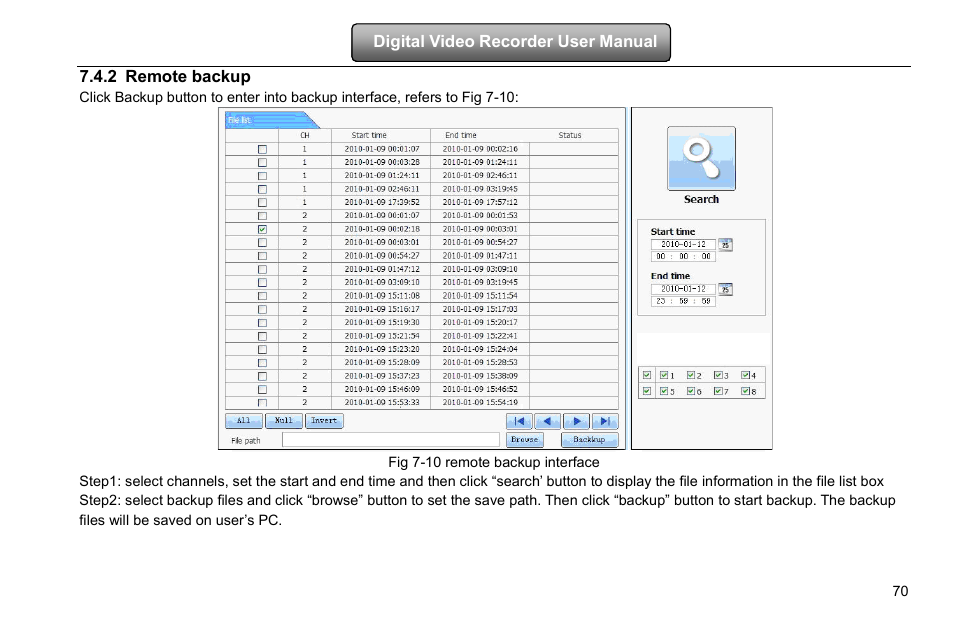 Remote backup, 2 remote backup | COP-USA DVRHD-16D1-HDMI User Manual | Page 76 / 124