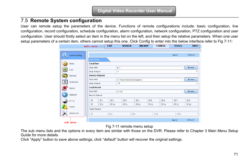 Remote system configuration, 5 remote system configuration | COP-USA DVRHD-16D1-HDMI User Manual | Page 77 / 124
