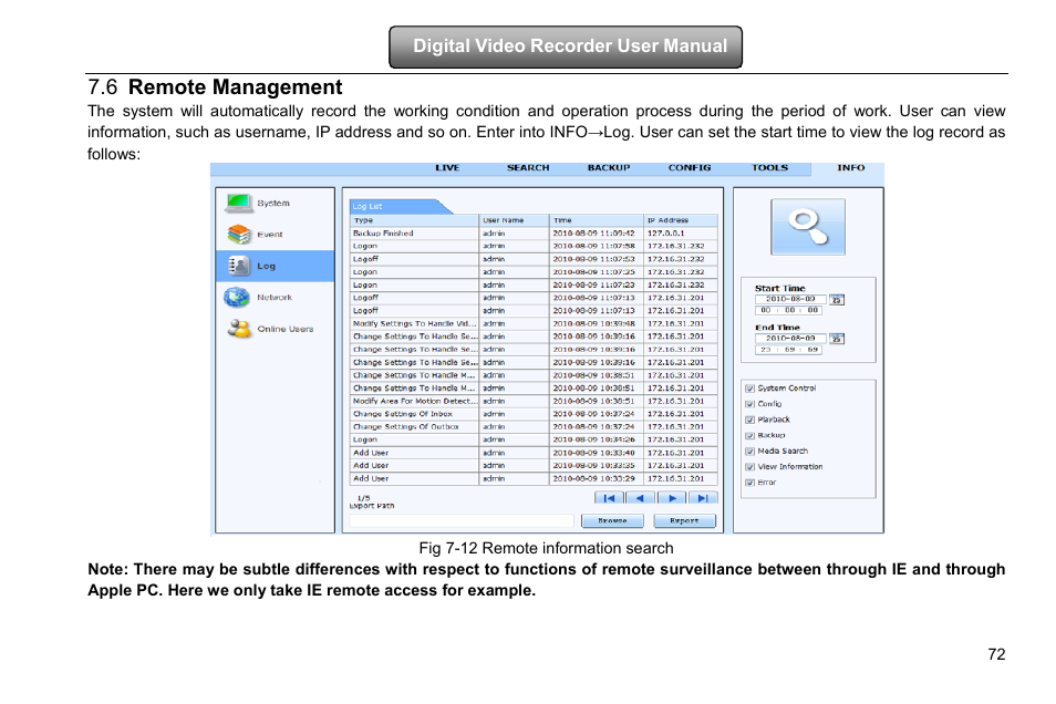 Remote management, 6 remote management | COP-USA DVRHD-16D1-HDMI User Manual | Page 78 / 124