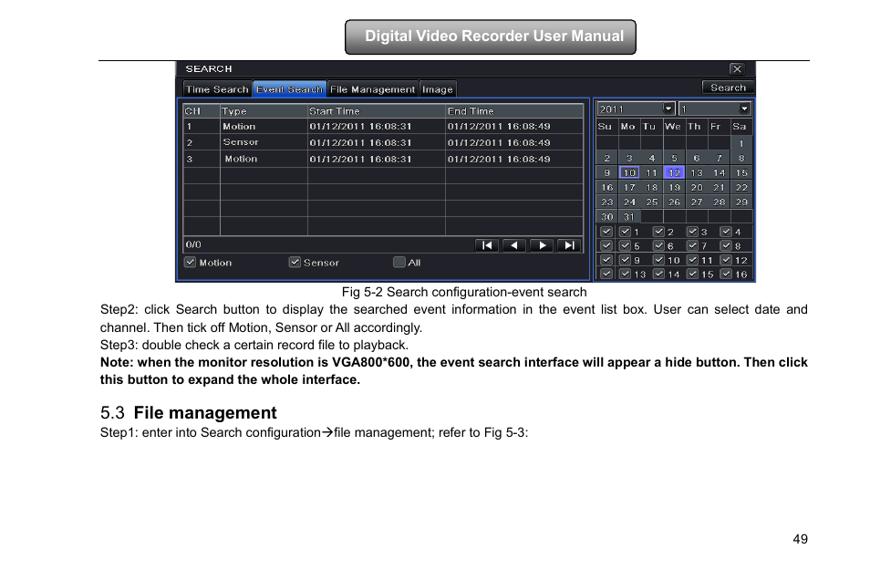 File management, 3 file management | COP-USA DVRHD-8D1 User Manual | Page 55 / 124
