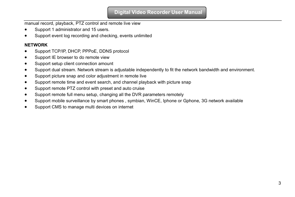 Network | COP-USA DVRHD-8D1 User Manual | Page 9 / 124
