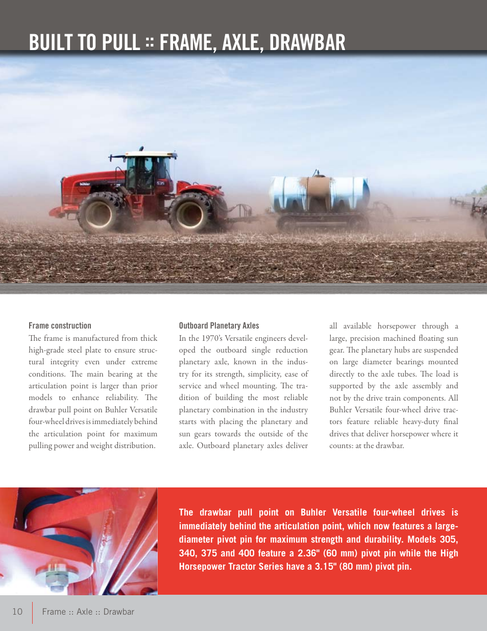 Built to pull :: frame, axle, drawbar | Buhler 400 User Manual | Page 10 / 24