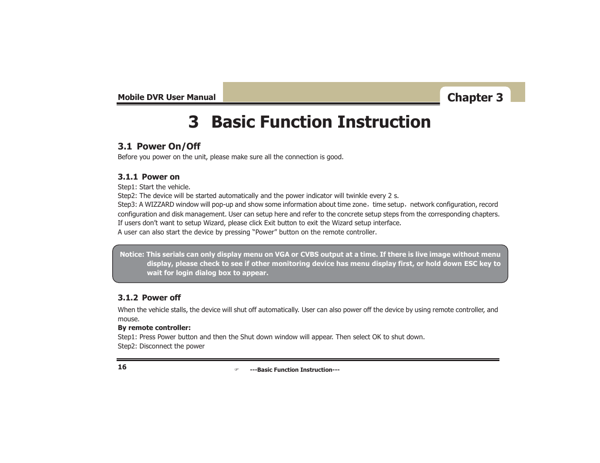 3 basic function instruction, Chapter 3 | COP-USA DVR5104DE-HWDWF User Manual | Page 22 / 81