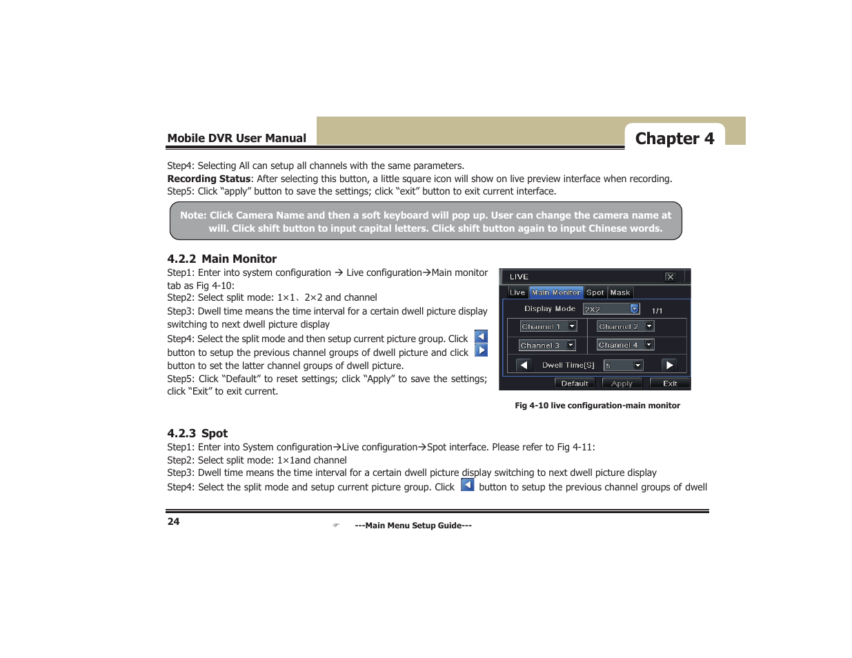 Chapter 4 | COP-USA DVR5104DE-HWDWF User Manual | Page 30 / 81