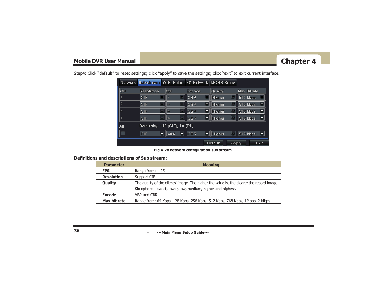 Chapter 4 | COP-USA DVR5104DE-HWDWF User Manual | Page 42 / 81