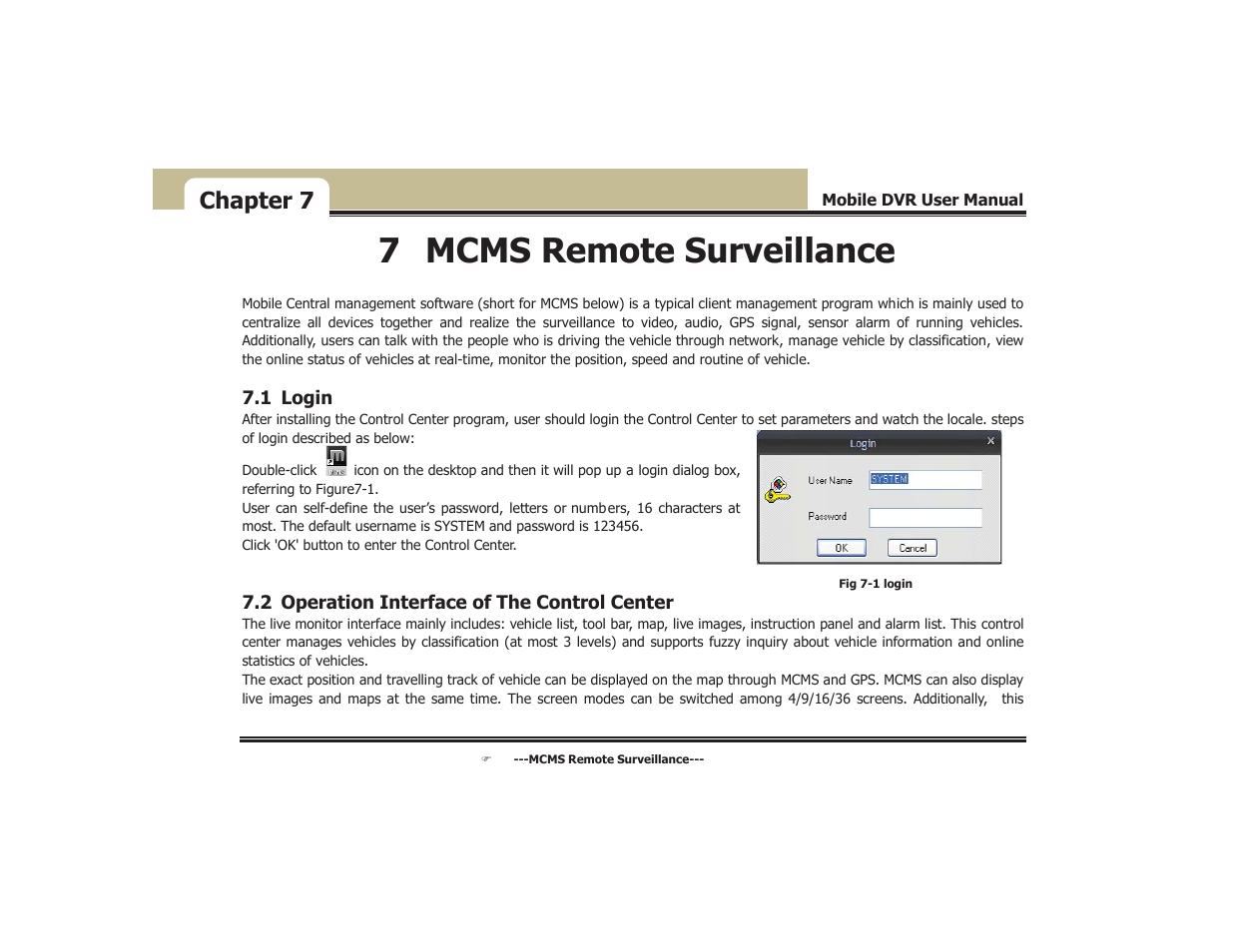 7 mcms remote surveillance, Chapter 7 | COP-USA DVR5104DE-HWDWF User Manual | Page 57 / 81