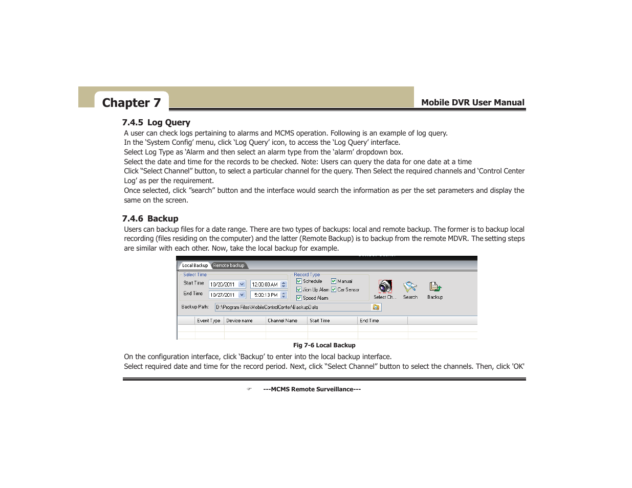 Chapter 7 | COP-USA DVR5104DE-HWDWF User Manual | Page 71 / 81