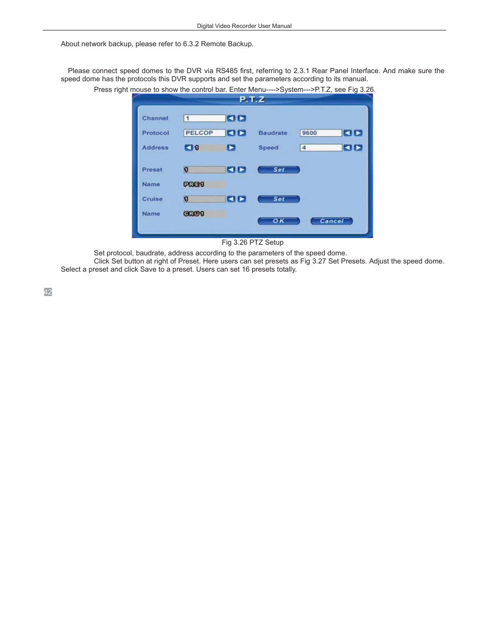 6 ptz control | COP-USA DVRC264-4CH_USB User Manual | Page 48 / 198