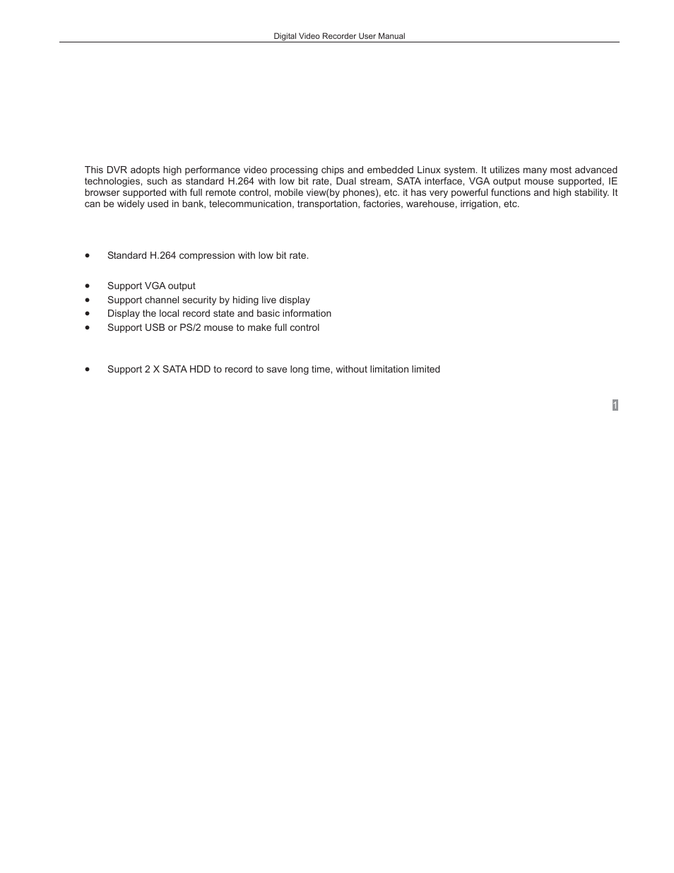 Introduction, Chapter 1 | COP-USA DVRC264-4CH_USB User Manual | Page 7 / 198