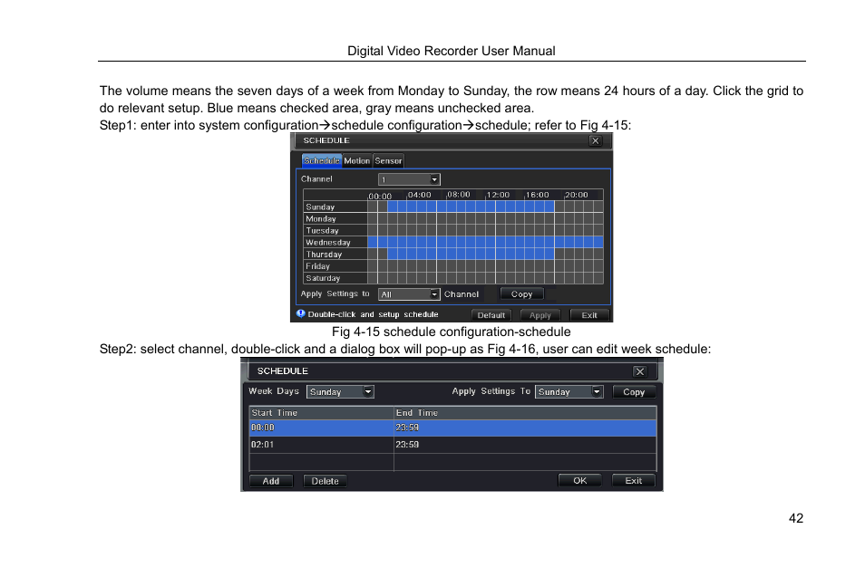 1 schedule | COP-USA DVRHRT-16MD User Manual | Page 42 / 137
