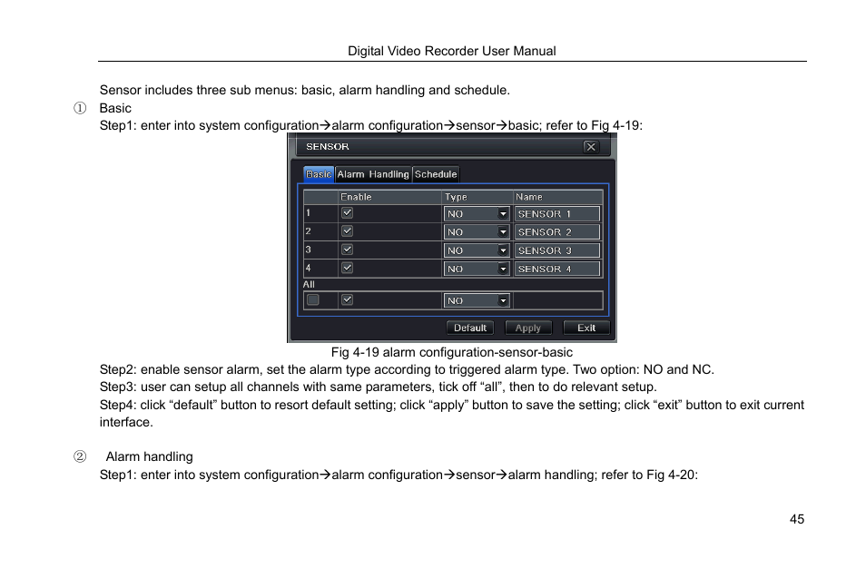 1 sensor | COP-USA DVRHRT-16MD User Manual | Page 45 / 137