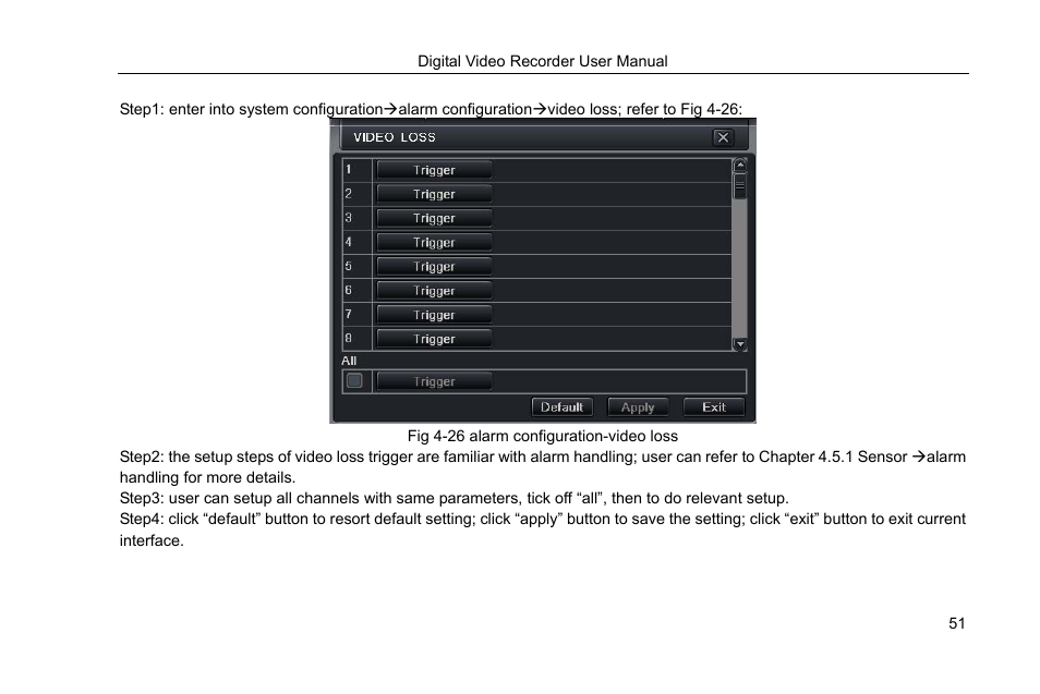 3 video loss | COP-USA DVRHRT-16MD User Manual | Page 51 / 137