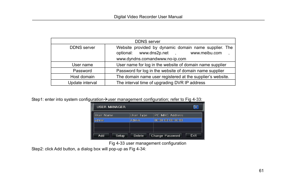 7 user management configuration | COP-USA DVRHRT-16MD User Manual | Page 61 / 137