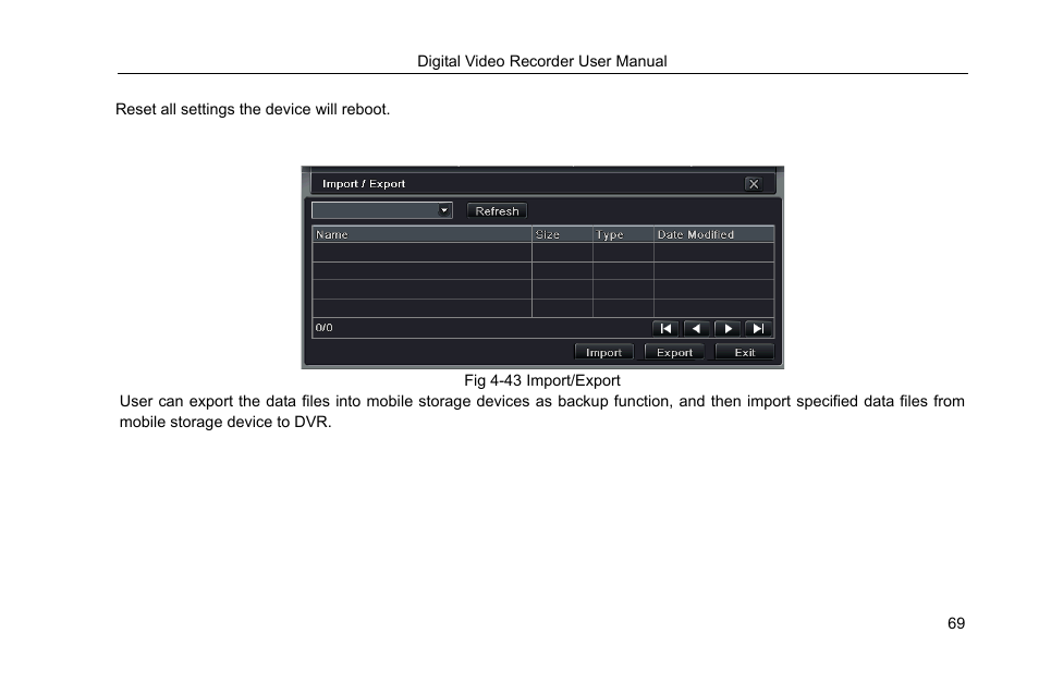 1 reset, 2 import/export | COP-USA DVRHRT-16MD User Manual | Page 69 / 137