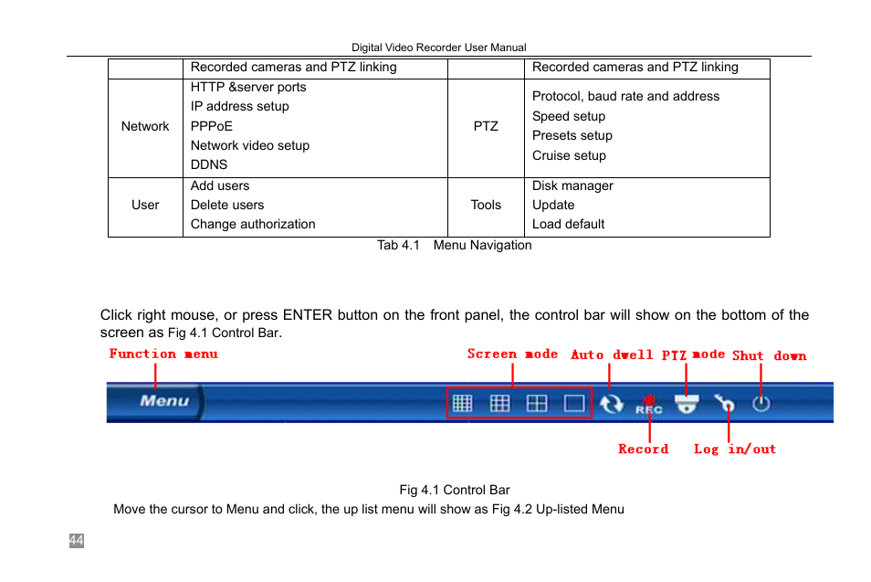 2 main menu setup | COP-USA DVRH264-D1-8 User Manual | Page 50 / 111