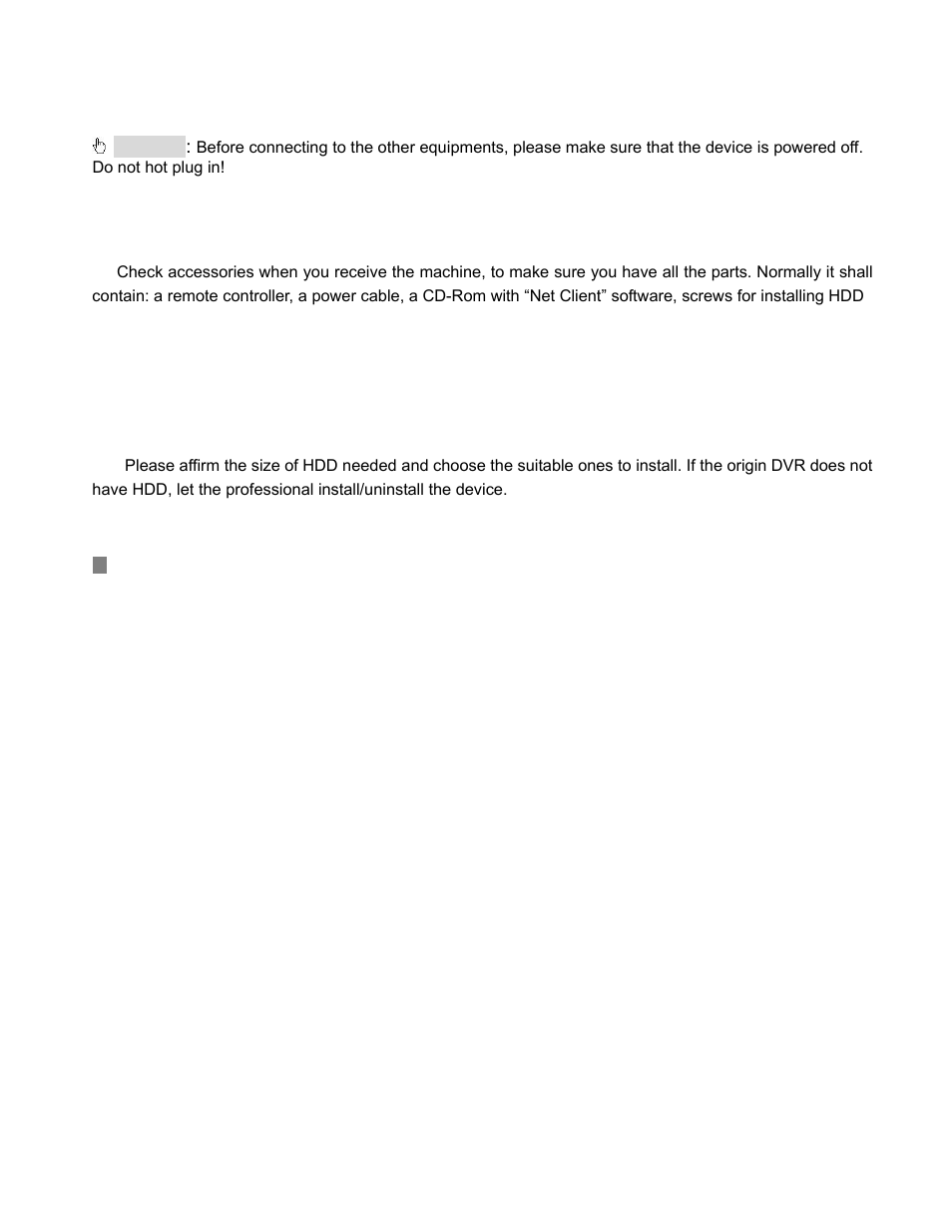 Installation notice, 1 check the accessories in the carton, 2 install the hdd | 1 install reminder | COP-USA DVRMPEG4-16LAN User Manual | Page 10 / 123