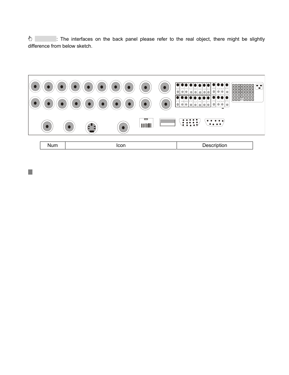 3 back panel and interface terminals, 1 back panel of 16-channel dvr, Num icon description | Back panel of 16-channel dvr | COP-USA DVRMPEG4-16LAN User Manual | Page 16 / 123