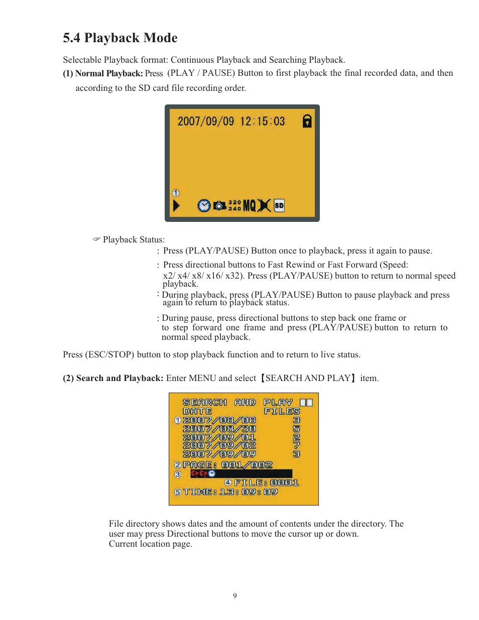 4 playback mode | COP-USA SLDVR User Manual | Page 10 / 21