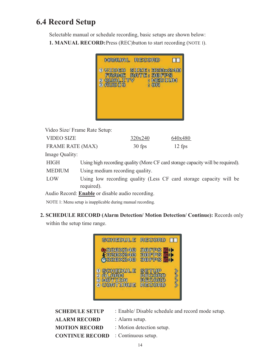 4 record setup | COP-USA SLDVR User Manual | Page 15 / 21