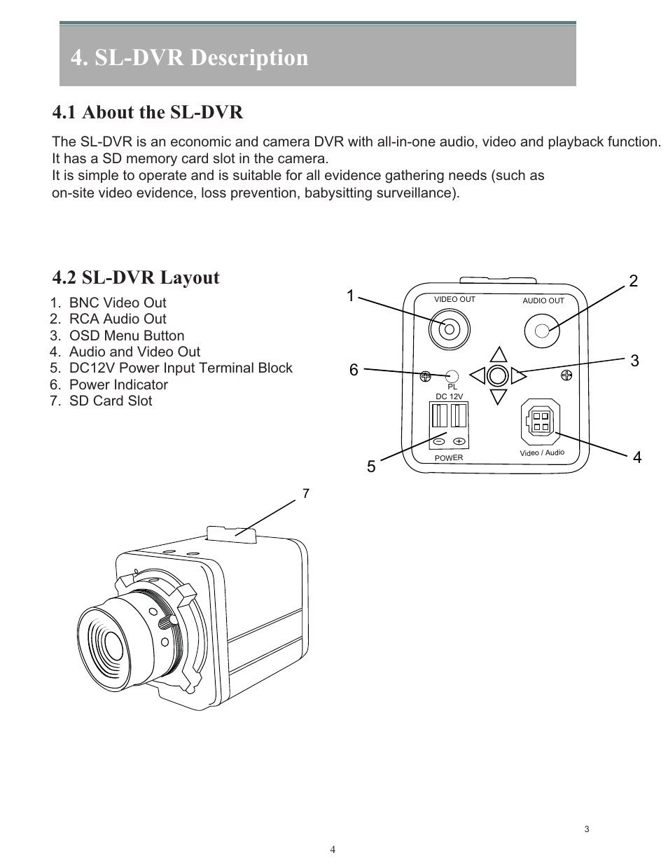Sl-dvr description, 1 about the sl-dvr 4.2 sl-dvr layout | COP-USA SLDVR User Manual | Page 5 / 21