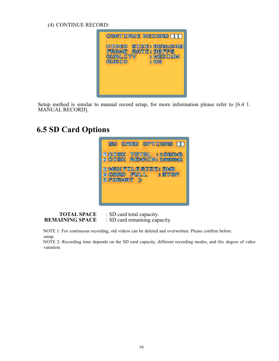 5 sd card options | COP-USA TBX-DVR User Manual | Page 17 / 22