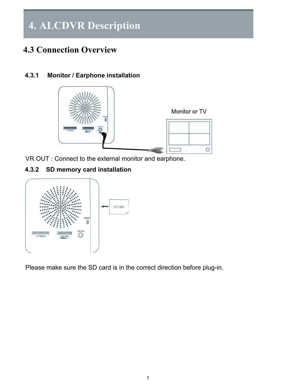 Alcdvr description, 3 connection overview | COP-USA ALC-DVR User Manual | Page 6 / 21