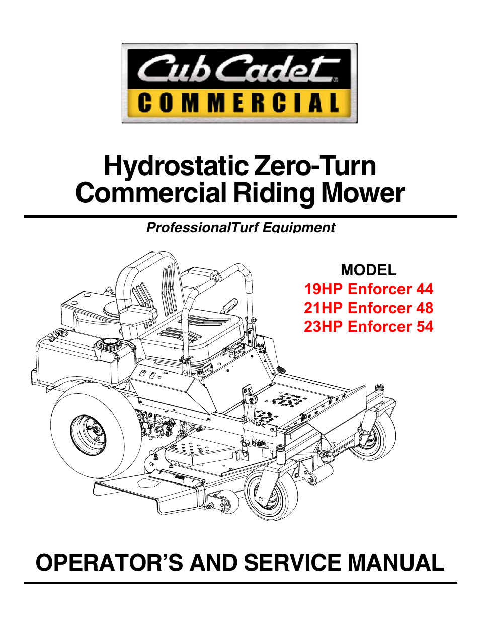 Cub Cadet 23HP ENFORCER 54 User Manual | 32 pages