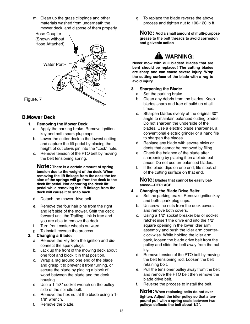 Warning | Cub Cadet 23HP ENFORCER 54 User Manual | Page 18 / 32