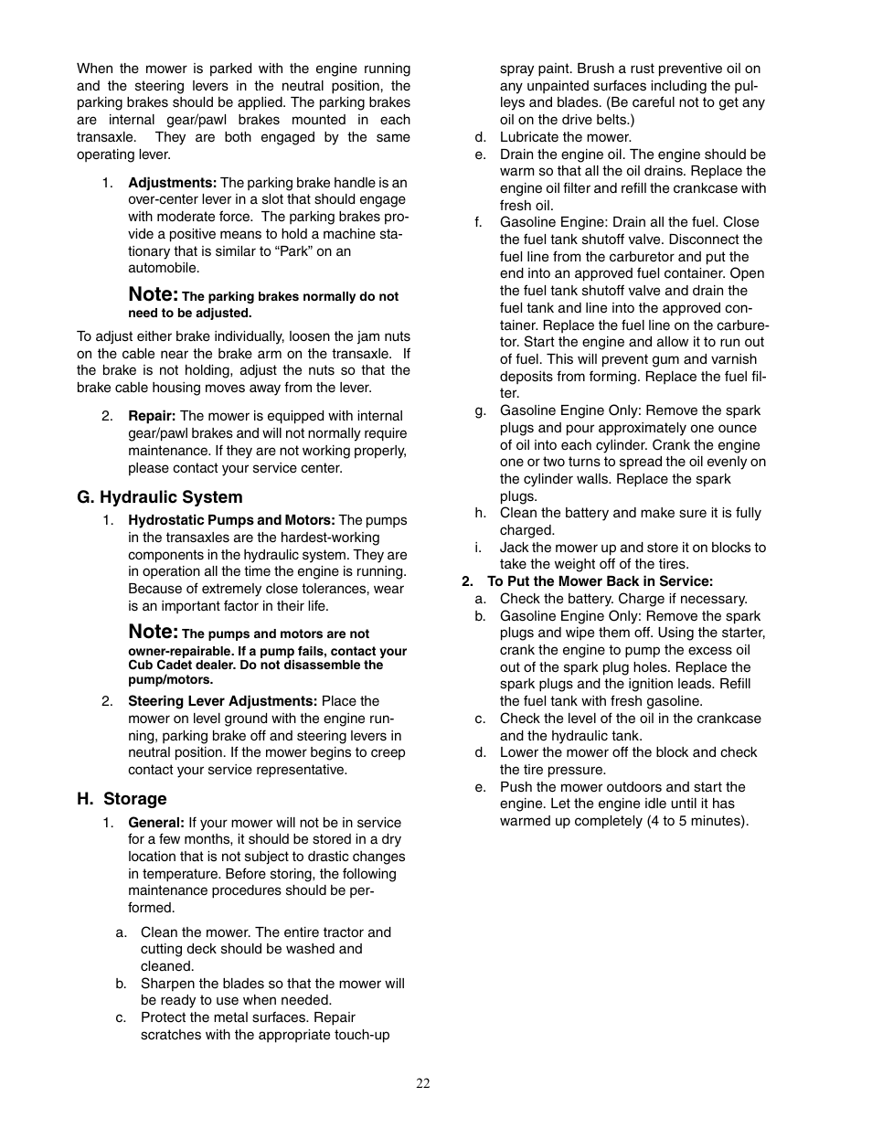 Cub Cadet 23HP ENFORCER 54 User Manual | Page 22 / 32