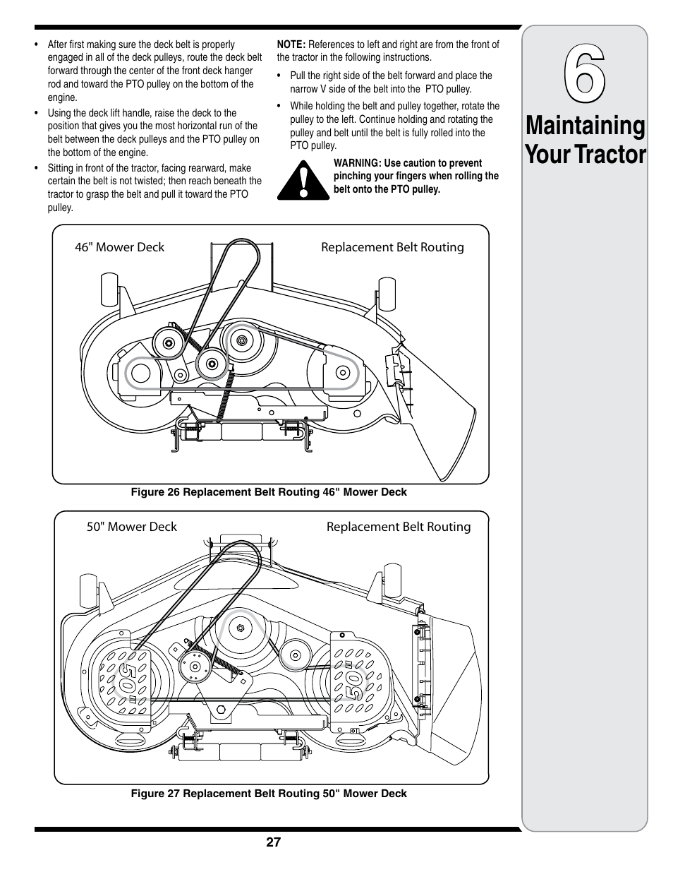 Maintaining your tractor | Cub Cadet i1050 User Manual | Page 27 / 36