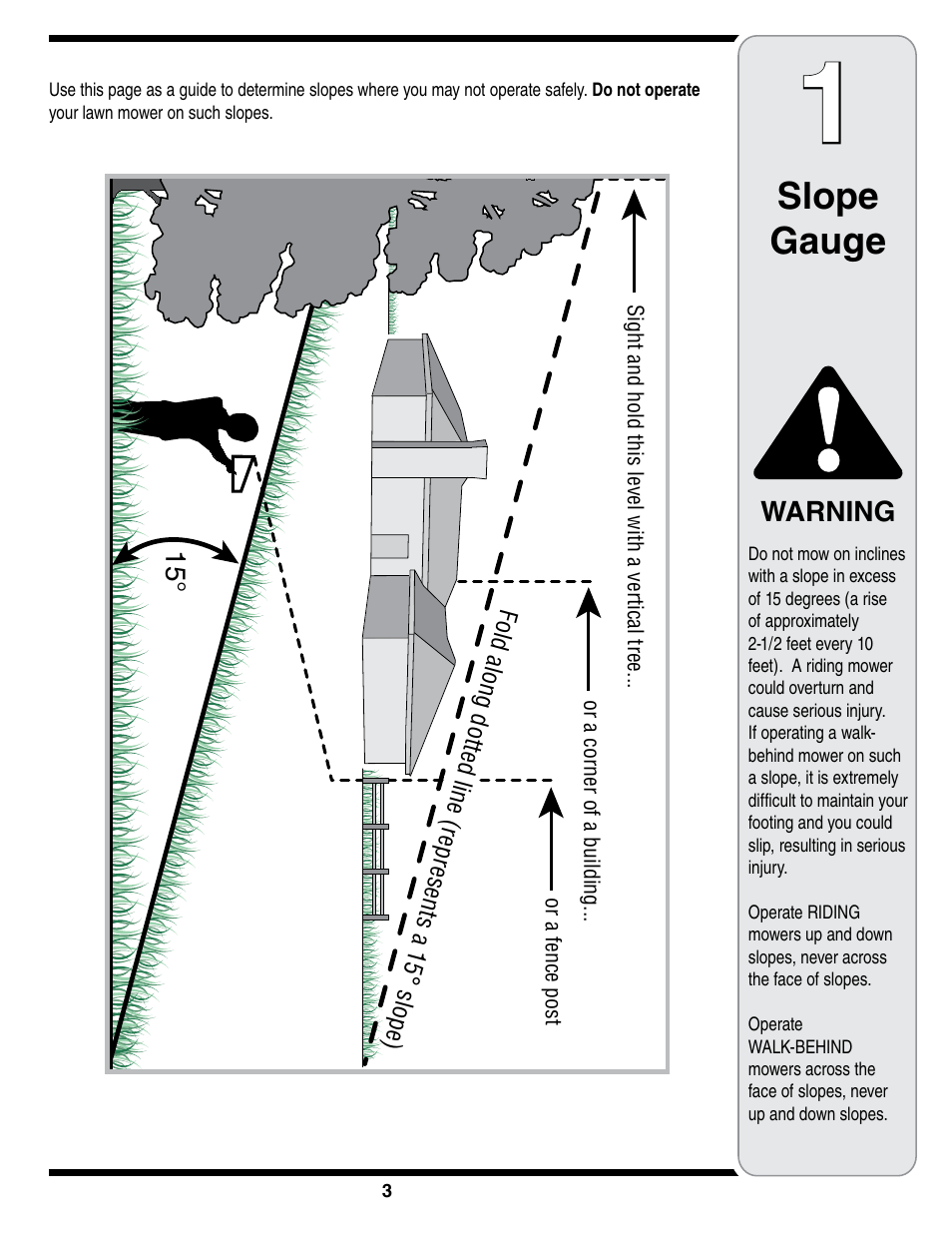 Slope gauge | Cub Cadet i1050 User Manual | Page 3 / 36