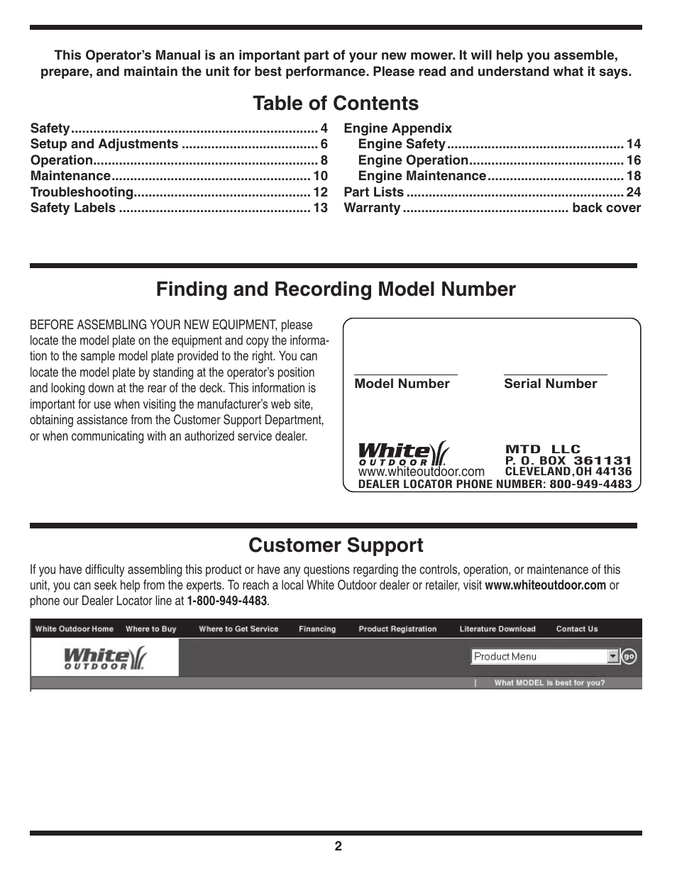 Cub Cadet 54M User Manual | Page 2 / 28